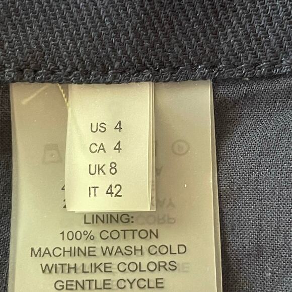 Elie TAHARI Navy Linen Blend Wide Leg Pants Size 4 Career Wear Staple Wardrobe - Picture 6 of 7